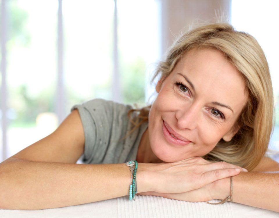 Middle-aged woman relaxing